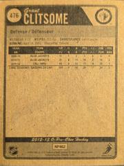 Reverse | Grant Clitsome Hockey Cards 2012 O-Pee-Chee