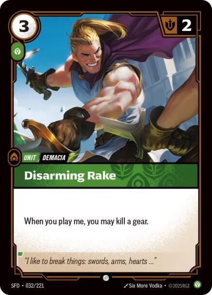 Disarming Rake front