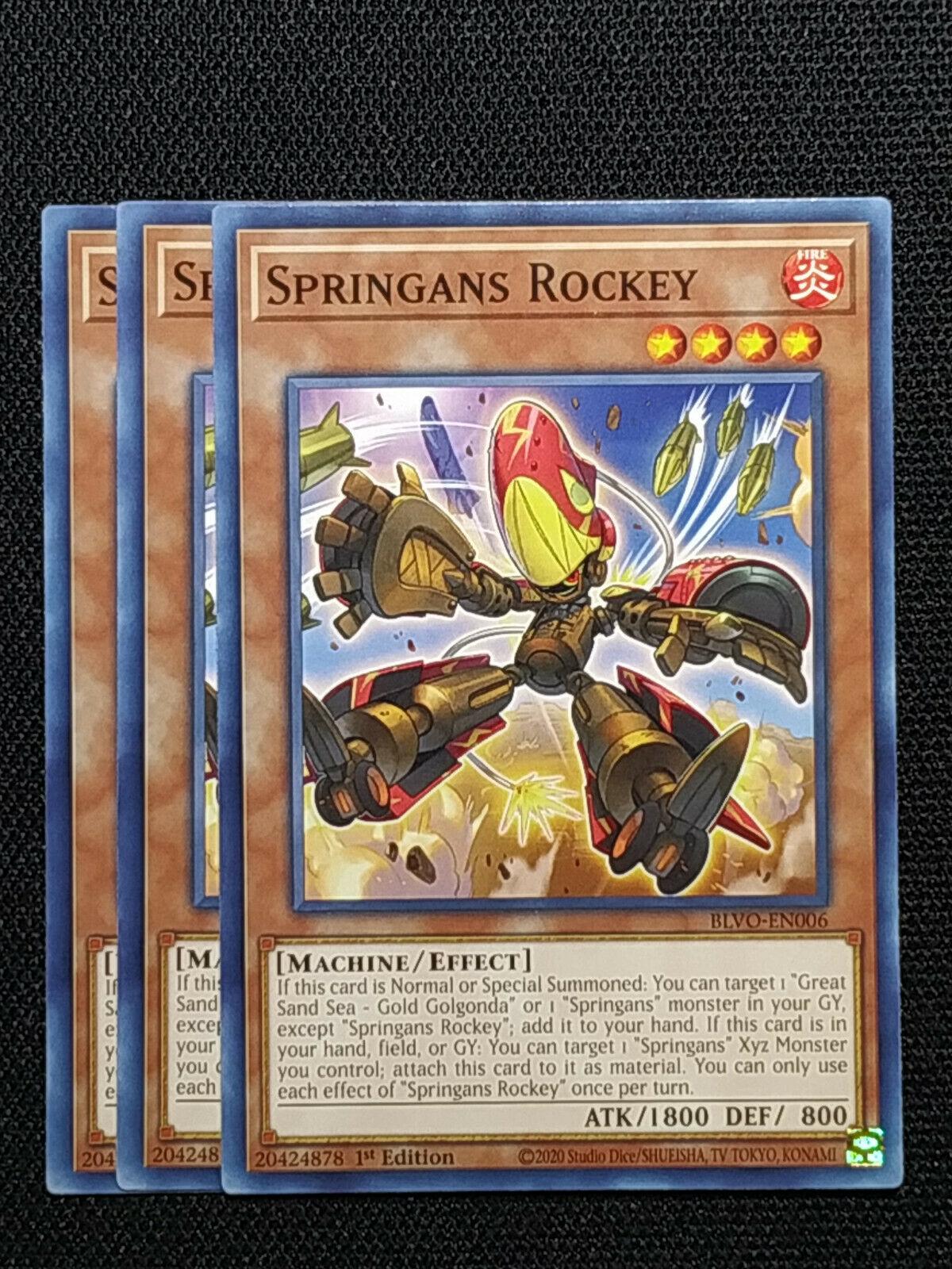 Springans Rockey BLVO-EN006 YuGiOh Blazing Vortex