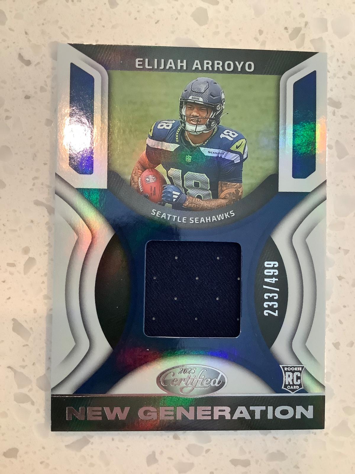 Elijah Arroyo #NGJ-EAO 2025 Panini Certified New Generation Jersey Football