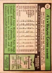 Back Of Card | Wayne Gross Baseball Cards 1979 Topps