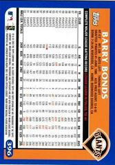 Back Of Card | Barry Bonds Baseball Cards 2003 Topps