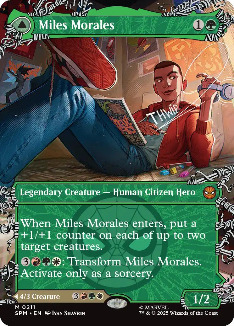 Miles Morales [Borderless Foil] #211 Prices | Magic Marvel Spider