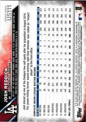 Back Of Card | Josh Reddick Baseball Cards 2016 Topps Update