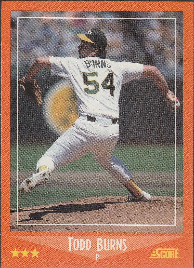 Todd Burns #106T 1988 Score Traded Baseball