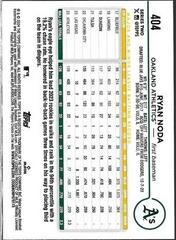 Back Of Card | Ryan Noda Baseball Cards 2024 Topps