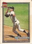 Steve Sax #30 Baseball Cards 1991 Topps Cracker Jack Series 2
