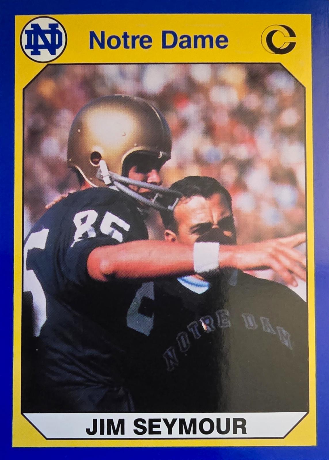 Jim Seymour #17 Football Cards 1990 Notre Dame Collegiate Collection