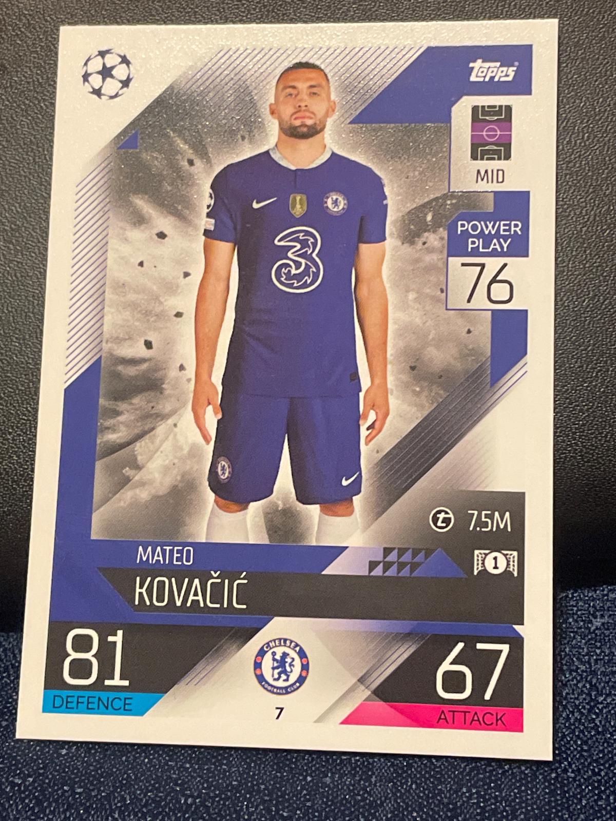 Mateo Kovacic #7 Soccer Cards 2022 Topps Match Attax UEFA Champions League