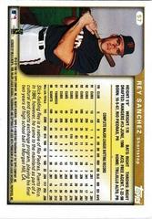 Back Of Card | Rey Sanchez Baseball Cards 1999 Topps