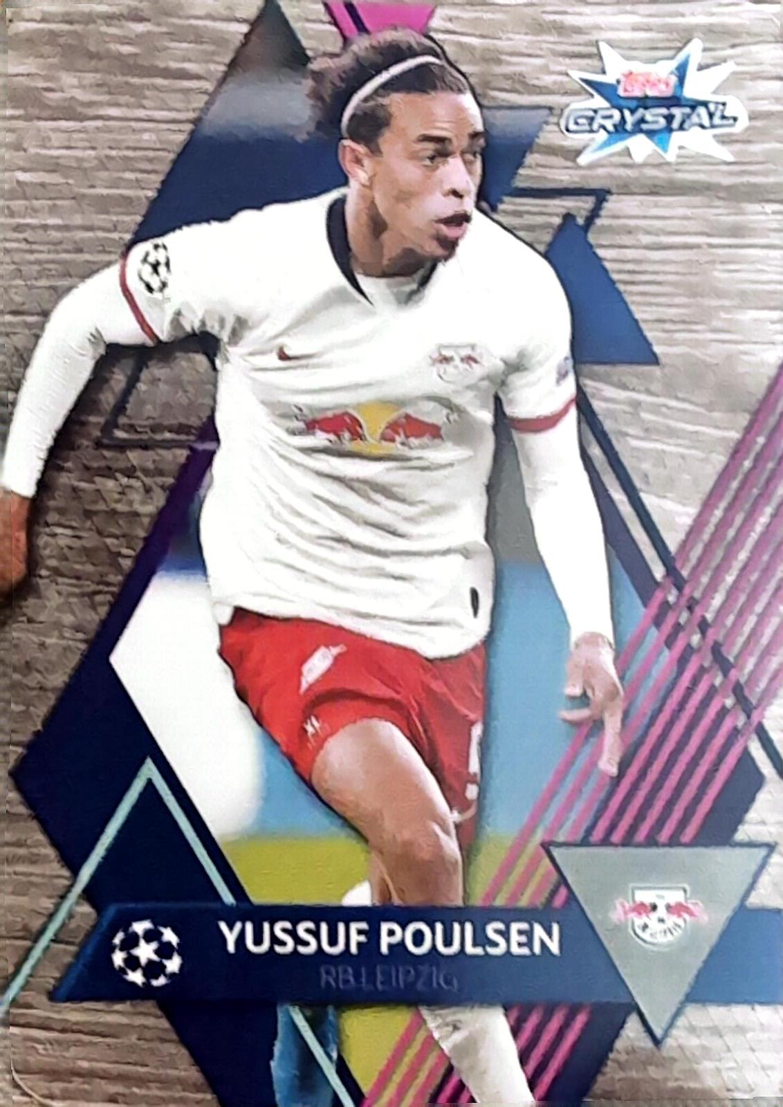Yussuf Poulsen #37 Soccer Cards 2019 Topps UEFA Champions League Crystal