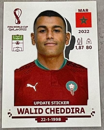 Walid Cheddira [Update] #MAR20x Prices | 2022 Panini World Cup Qatar ...