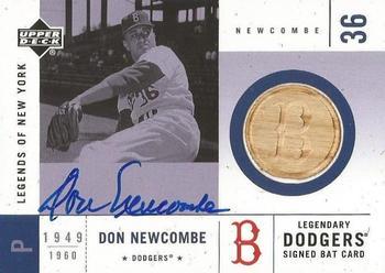 Don Newcombe #SDB-DN 2001 Upper Deck Legends of New York Baseball Signed Game-Used Bats