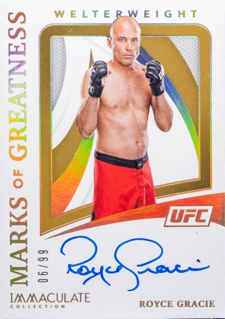 Royce Gracie Ufc Cards 2021 Panini Immaculate UFC Marks of Greatness Autographs
