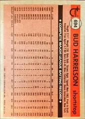 Back Of Card | Bud Harrelson Baseball Cards 1981 Topps