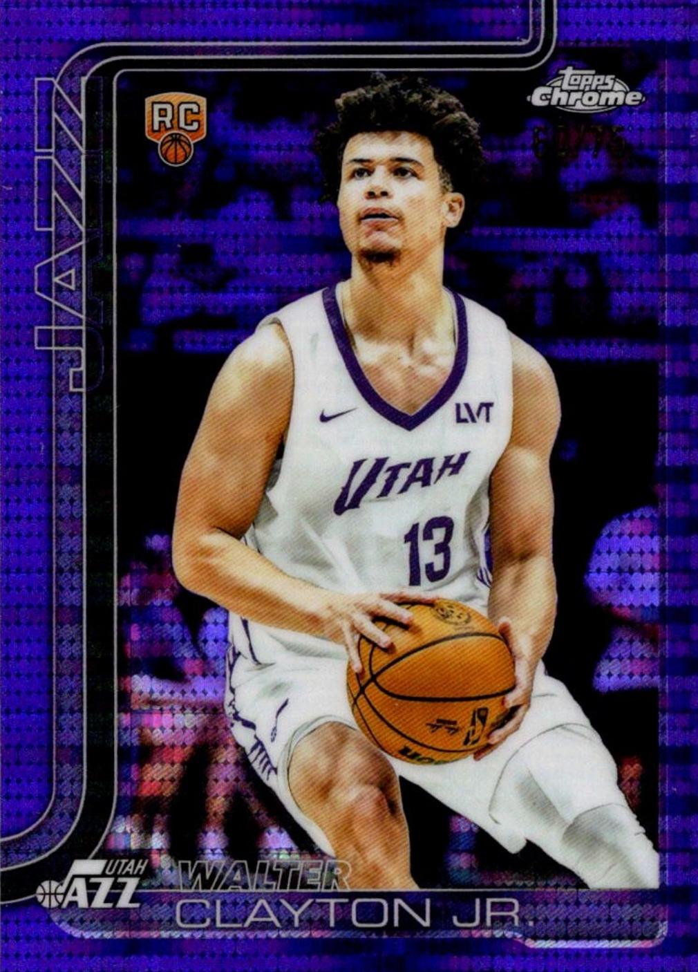 2025 Topps Chrome Walter Clayton Jr. [Pulsar Purple Refractor] #268 card