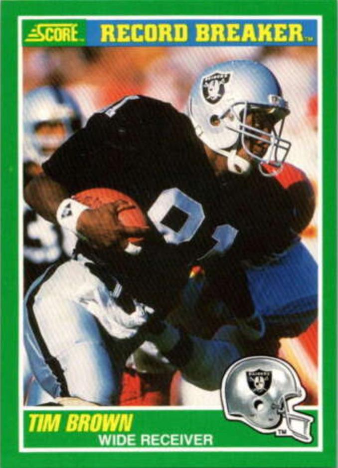 Tim Brown #328 Football Cards 1989 Panini Score