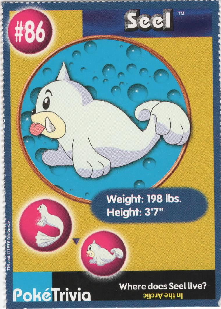 Seel #86 Pokemon Burger King