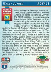 Back Of Card | Wally Joyner Baseball Cards 1993 Upper Deck Grandslam
