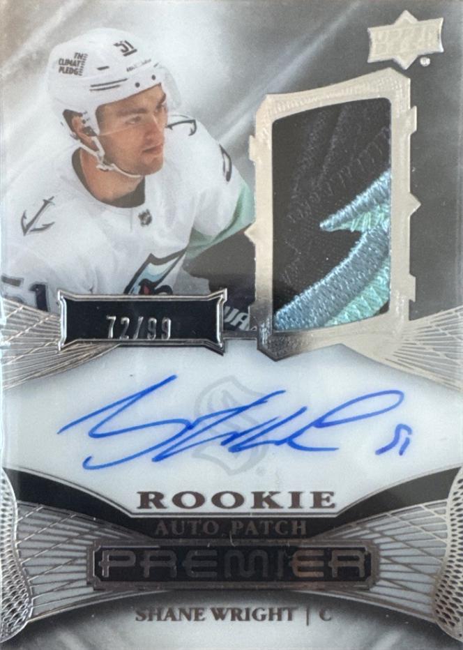 Shane Wright #AR-SW 2022 Upper Deck Premier Acetate Rookie Auto Patch Hockey