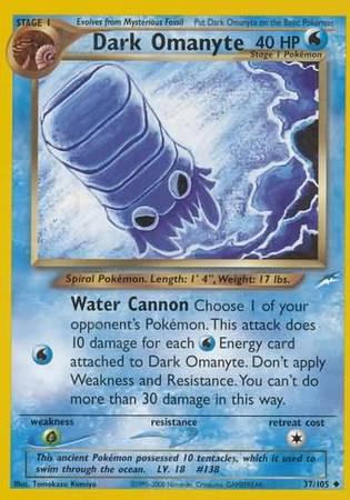 Dark Omanyte #37 Pokemon Neo Destiny