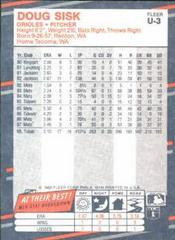 Back View | Doug Sisk Baseball Cards 1988 Fleer Update