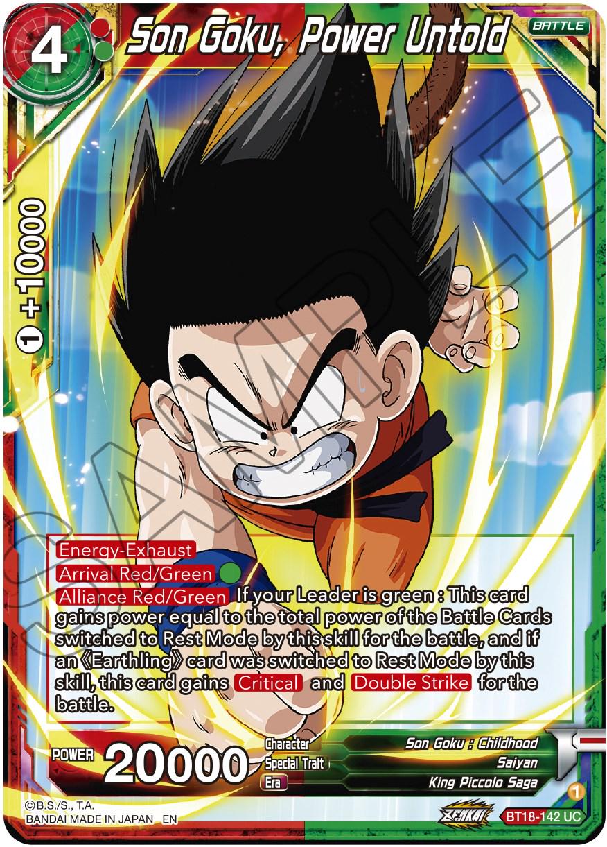 Son Goku, Power Untold BT18-142 Dragon Ball Super Dawn of the Z-Legends