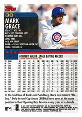 Back Of Card | Mark Grace Baseball Cards 2000 Topps