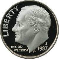 1987 S [PROOF] Coins Roosevelt Dime Prices