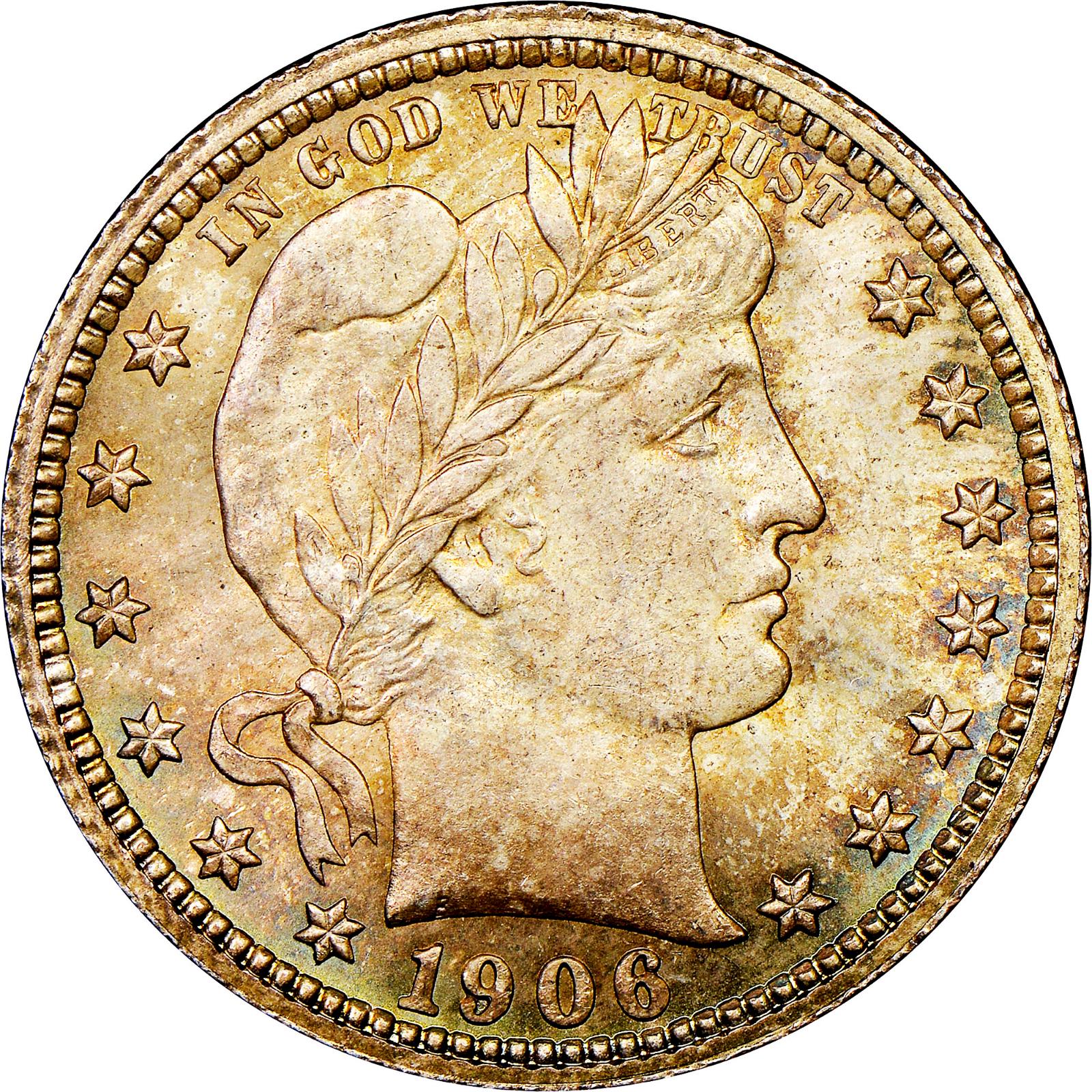 1906 O Coins Barber Quarter
