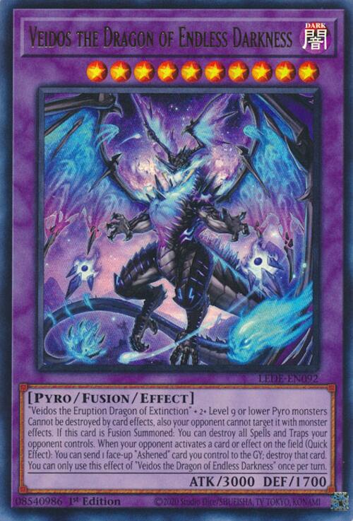 Veidos the Dragon of Endless Darkness LEDE-EN092 YuGiOh Legacy of Destruction