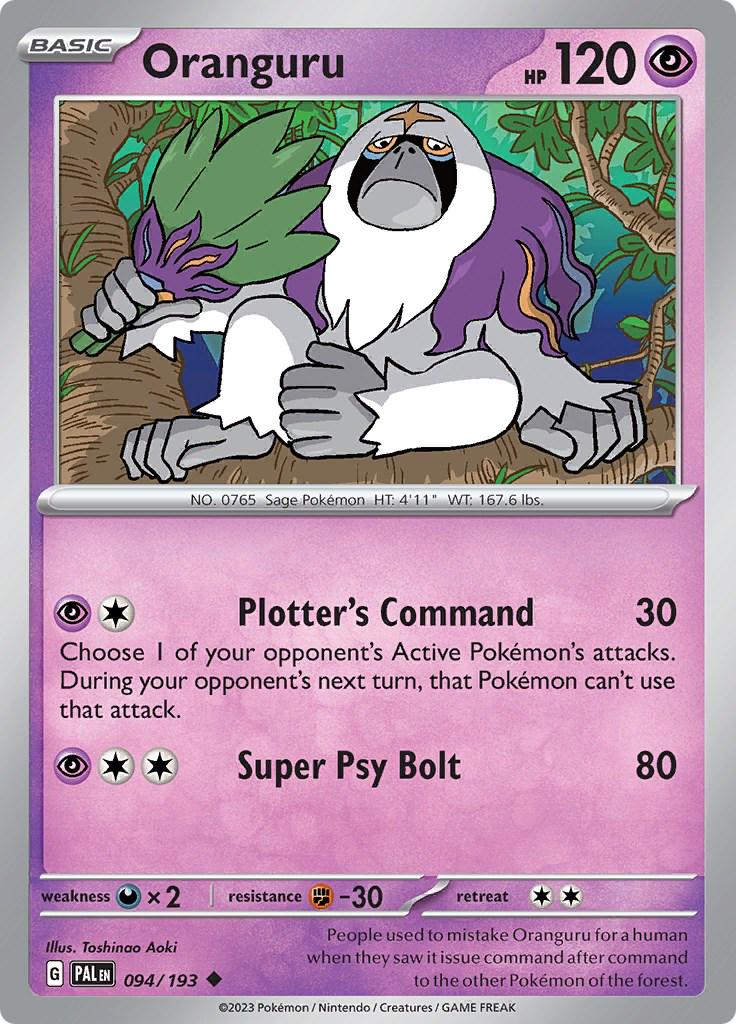 Oranguru #94 Pokemon Paldea Evolved