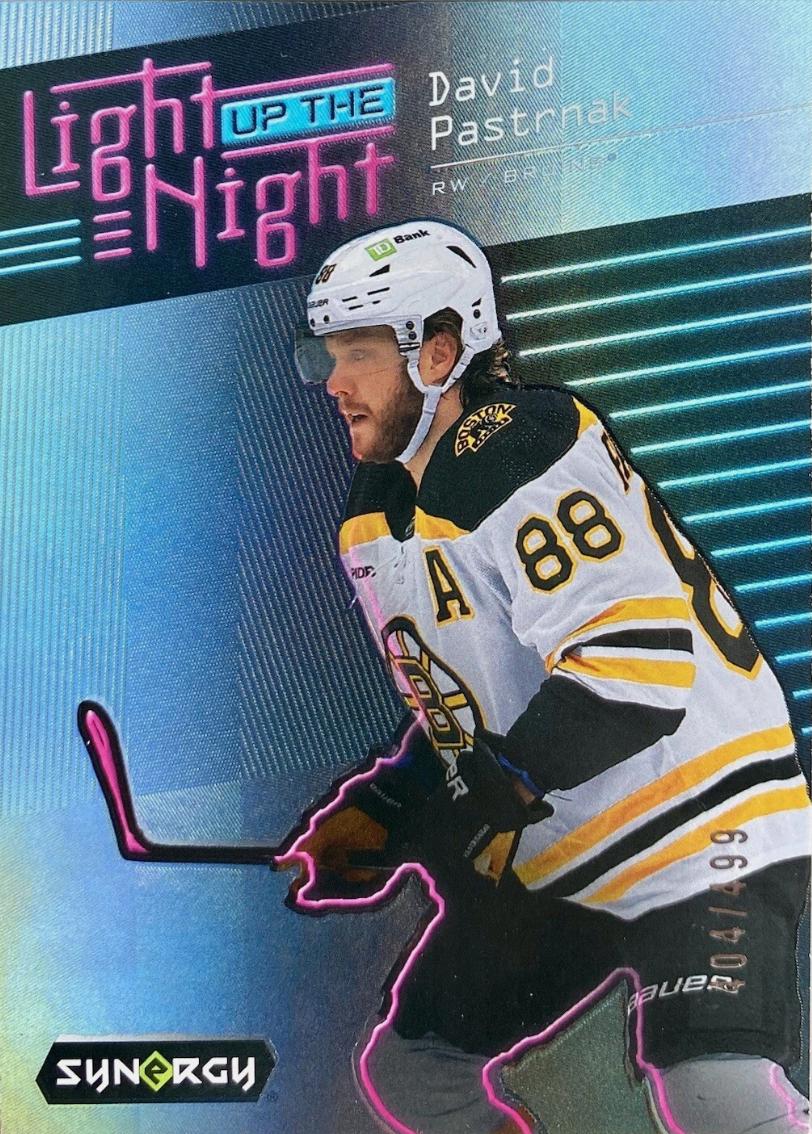 David Pastrnak #LN-DP Hockey Cards 2023 Upper Deck Synergy Light Up the Night