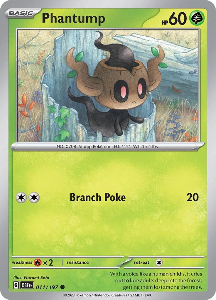 Phantump #11 Pokemon Obsidian Flames