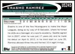 Back Of Card | Erasmo Ramirez [Gold] Baseball Cards 2012 Topps Update