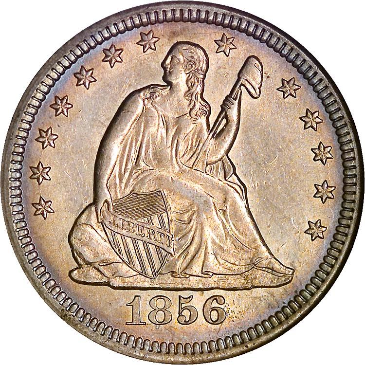1856 O Coins Seated Liberty Quarter