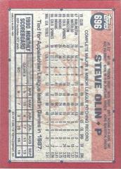 Back Of Card | Steve Olin Baseball Cards 1991 Topps