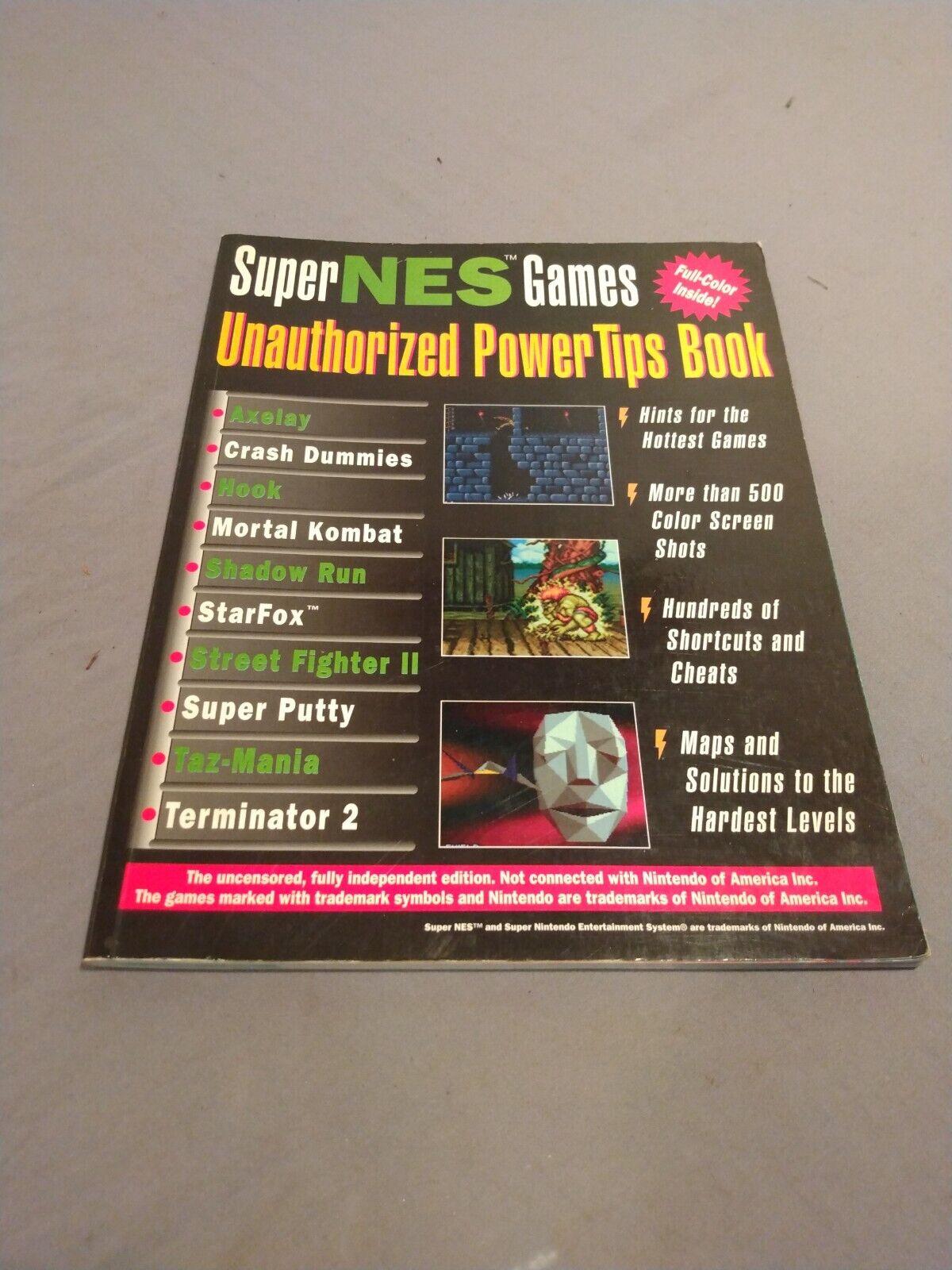 Super NES Games Unauthorized Power Tips Book Strategy Guide