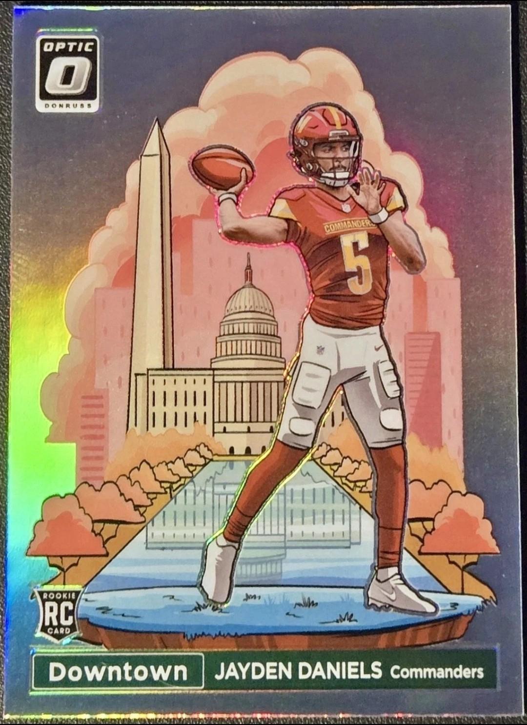 Jayden Daniels #16 Football Cards 2024 Panini Donruss Optic Downtown