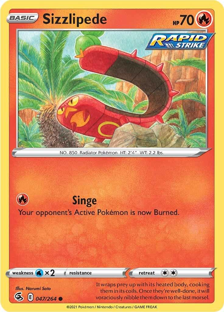 Sizzlipede #47 Pokemon Fusion Strike