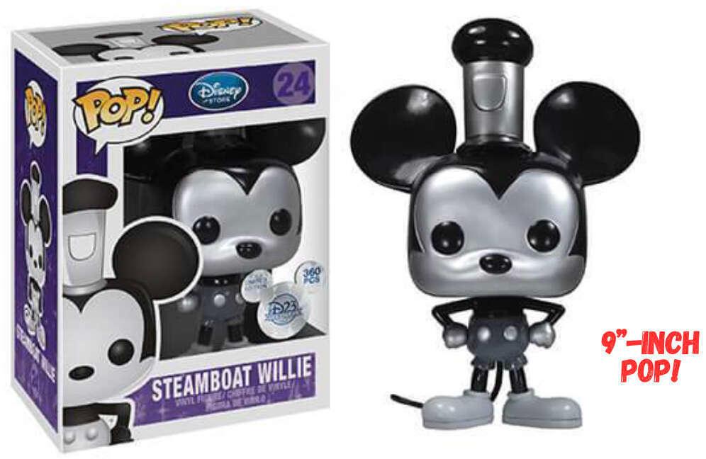 Steamboat Willie #24 Disney Funko Pop 9” Metallic Metallic exclusive box and figure