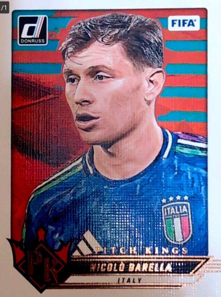 Nicolo Barella #1 Soccer Cards 2024 Panini Donruss Pitch Kings