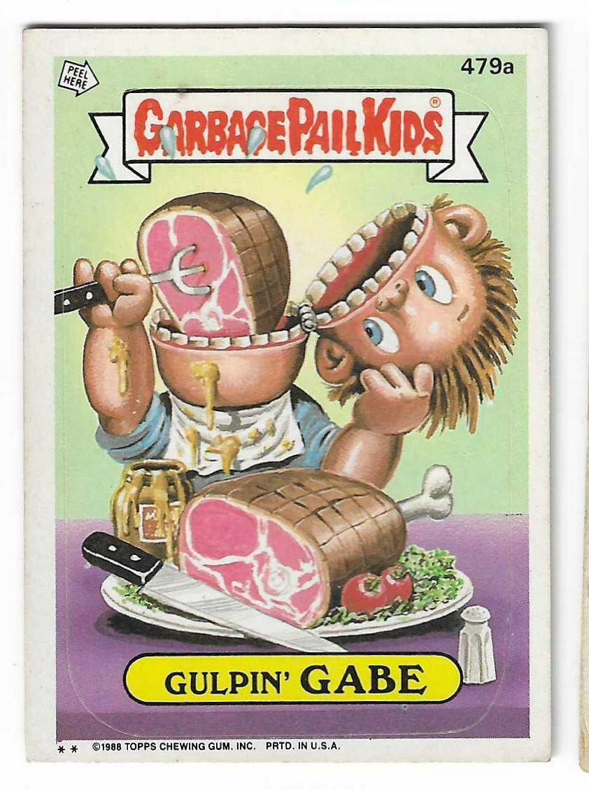 Gulpin' GABE #479a 1988 Garbage Pail Kids