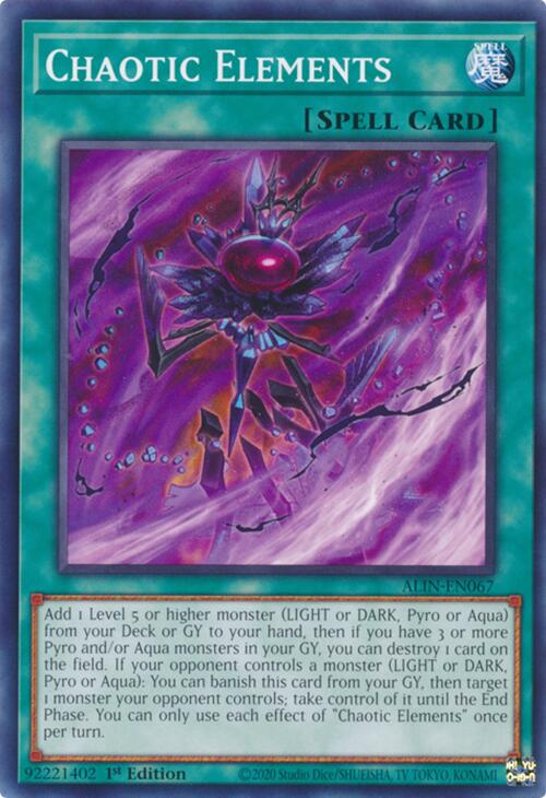 Chaotic Elements ALIN-EN067 YuGiOh Alliance Insight