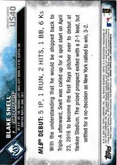 Back Of Card | Blake Snell Baseball Cards 2016 Topps Update