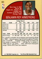 Back Of Card | B.J. Armstrong Basketball Cards 1990 Hoops