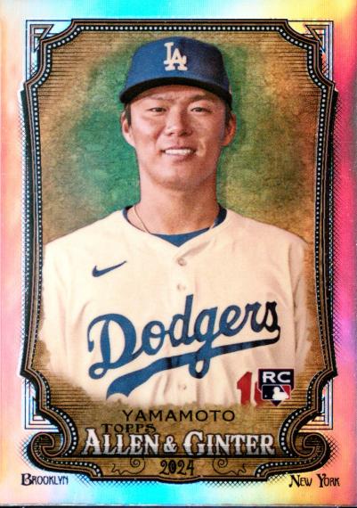 2024 Topps Allen & Ginter Chrome Yoshinobu Yamamoto [Refractor] #201 card