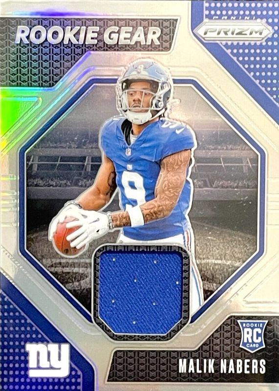 Malik Nabers #RG-MNS Football Cards 2024 Panini Prizm Rookie Gear