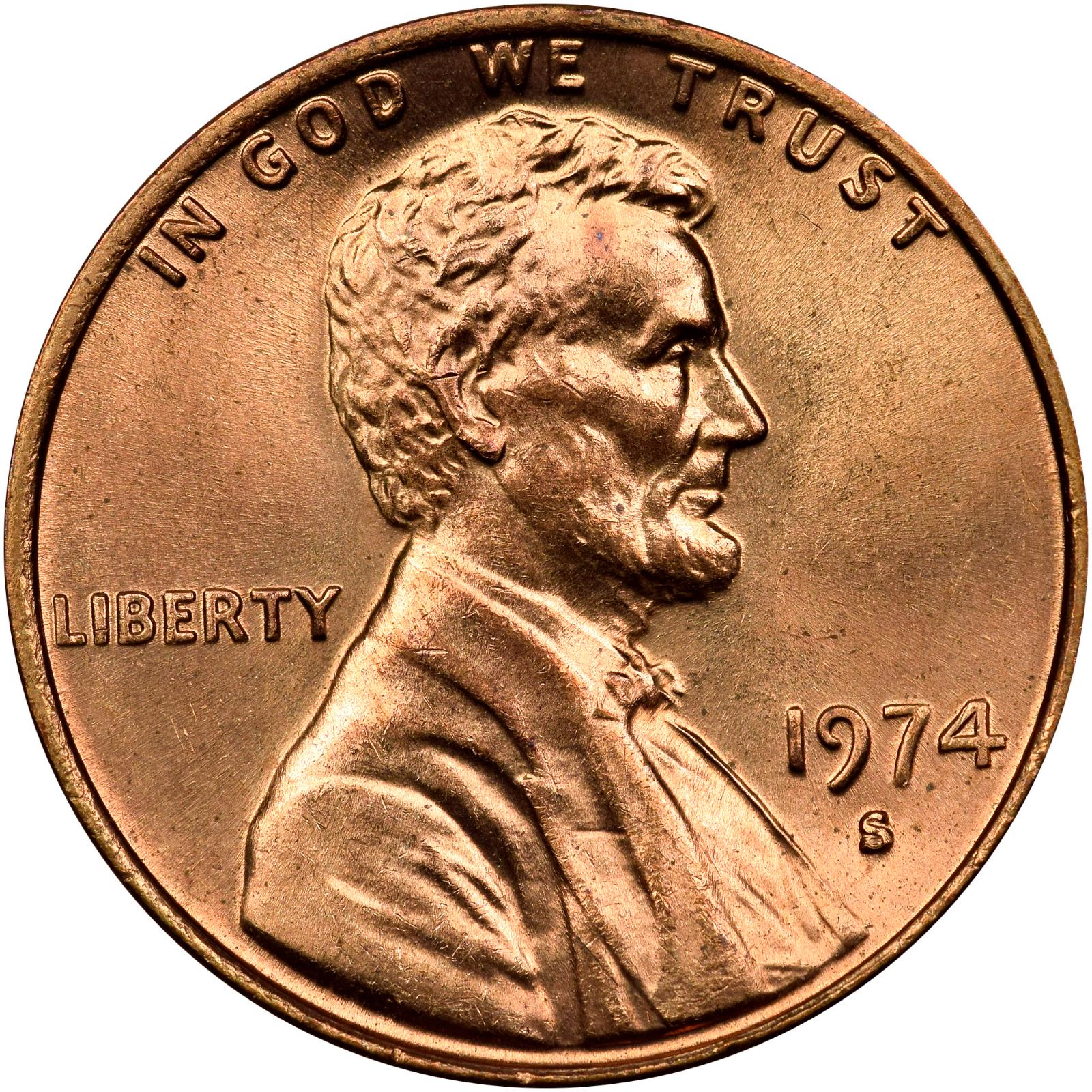 1974 S Coins Lincoln Memorial Penny