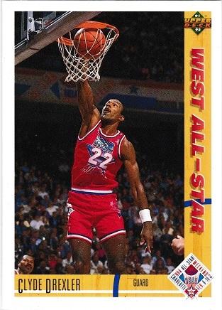 Clyde Drexler #53 Basketball Cards 1991 Upper Deck